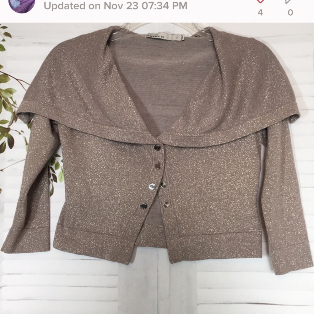 Karen Millen cropped 3/4 sleeves knit cardigan